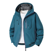 Herren Technische Softshell-Hoodiejacke mit wasserabweisender Membran und Mesh-Futter Nord Taschen – Pfauenblau