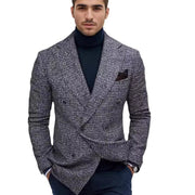 Herren Doppelreihiges Tweed-Sakko mit markantem Revers und taillierter Silhouette Nord Taschen – Grau