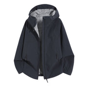 Damen Wetterfeste Kapuzenjacke mit belüftetem Kragen Nord Taschen – Schwarzblau