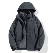 Herren zweiteilige Winterjacke mit abnehmbarer Fleece-Innenjacke wasserdicht winddicht Nord Taschen – Grau (Herren)