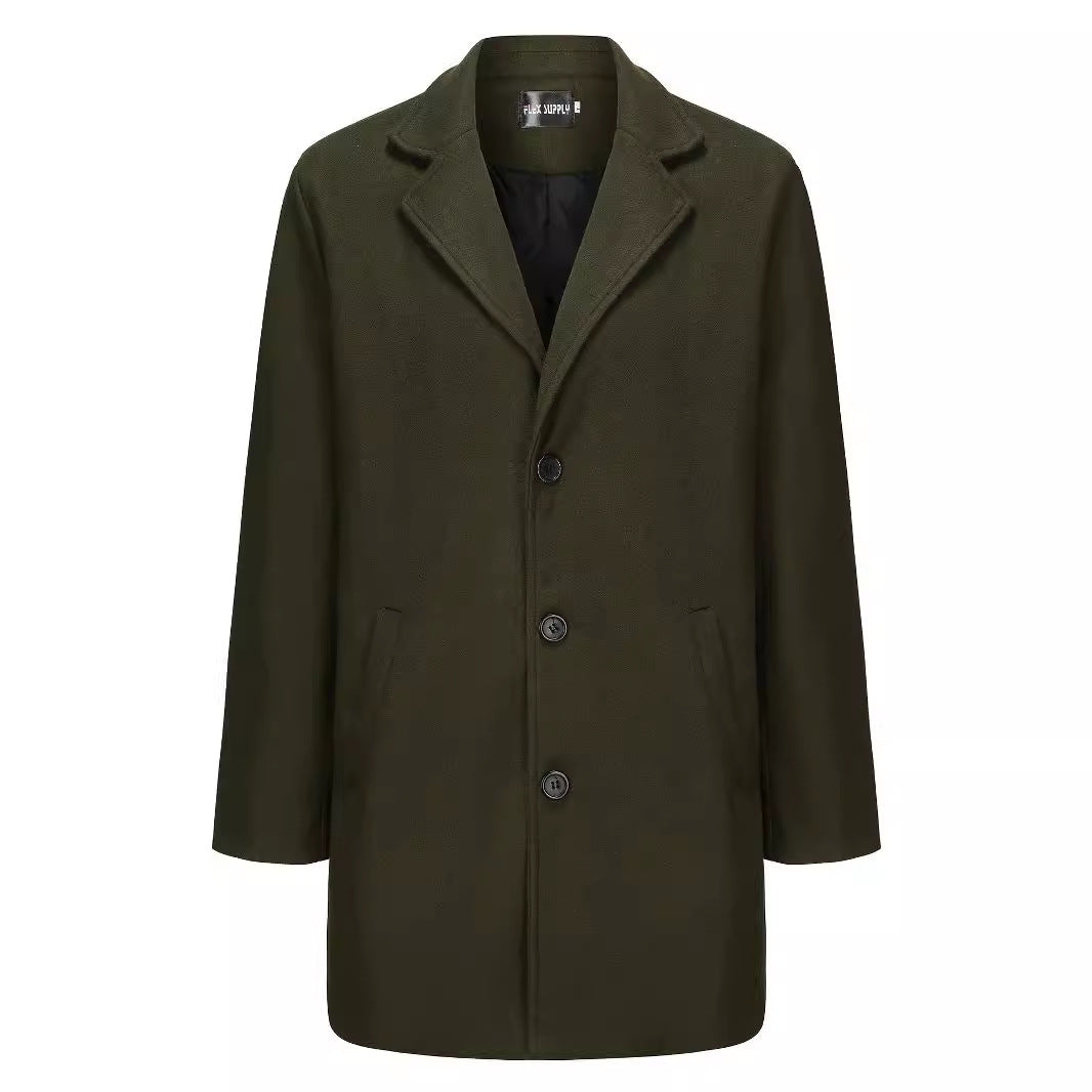 Herren eleganter Langmantel mit modernem Schnitt und hochwertigem Innenfutter Aliams