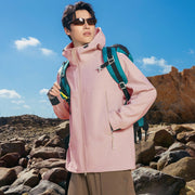 Herren Softshell-Outdoorjacke mit Kapuze, winddicht und wasserabweisend Nord Taschen – Kirschblütenrosa