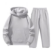 Damen Sweatanzug mit gemütlichem Hoodie und praktischer Jogginghose – Hellgrau