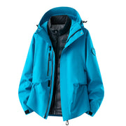 Herren wasserdichte Outdoorjacke mit abnehmbarer Fleece-Innenjacke Nord Taschen – Daunen-Innenjacke – Tauchblau