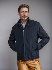 Herren Kurzjacke im Blousonstil mit Cordkragen und Metallreißverschluss Nord Taschen – Marineblau