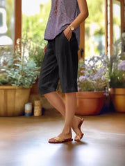 Dawn | Minimalistische Gerade Passform Shorts – Schwarz
