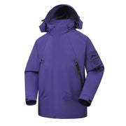 Herren Wasserdichte Softshell-Outdoorjacke mit verstellbarer Kapuze und versiegelten Nähten Nord Taschen – Violett
