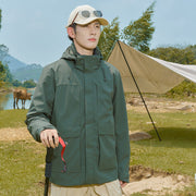 Herren Technische wasserdichte Parka-Jacke mit verstellbarer Kapuze und multifunktionalen Taschen Nord Taschen – Armeegrün
