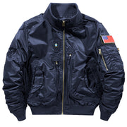 Herren Bomberjacke im Fliegerstil mit mehreren Taschen – Dunkelblau