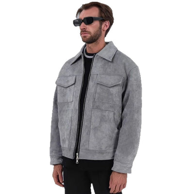 Herren Kunstlederjacke im modernen Look mit praktischen Taschen Aliams
