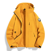 Damen Wasserfeste technische Kapuzenjacke mit verschweißten Nähten und verstellbaren Bündchen Nord Taschen – Ahorngelb