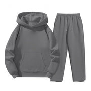 Damen Sweatanzug mit gemütlichem Hoodie und praktischer Jogginghose – Dunkelgrau