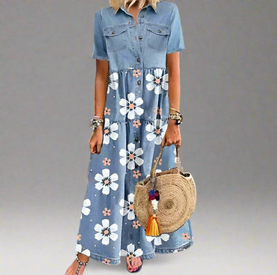 Veronike | Lässiges Kurzarmkleid mit Tasche