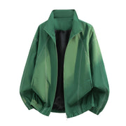 Herren Oversize-Leichtblouson mit Stehkragen und elastischem Saum – Grün