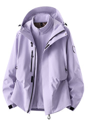 Herren wasserdichte Outdoorjacke mit abnehmbarer Fleece-Innenjacke Nord Taschen – Fleece-Innenfutter - Flieder