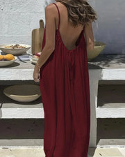 Emma | Damen Maxikleid modern bequem und stylisch – Rot