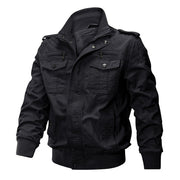 Herren Langarm-Jacke mit Taschen – Schwarz
