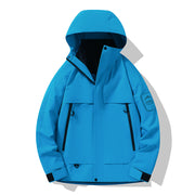 Herren multifunktionale Wasserfeste Softshell-Regenjacke mit abnehmbarer Fleece-Innenjacke Nord Taschen – Karpfenblau (Einzel-Shell)