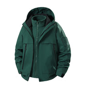 Herren multifunktionale Wasserfeste Softshell-Regenjacke mit abnehmbarer Fleece-Innenjacke Nord Taschen – Jadegrün (Fleece 3‑in‑1)