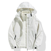 Herren zweiteilige Winterjacke mit abnehmbarer Fleece-Innenjacke wasserdicht winddicht Nord Taschen – Elfenbeinweiß (Damen)