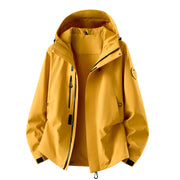 Herren wasserdichte Outdoorjacke mit abnehmbarer Fleece-Innenjacke Nord Taschen – Einzeljacke – Ahorngelb