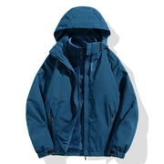 Herren zweiteilige Winterjacke mit abnehmbarer Fleece-Innenjacke wasserdicht winddicht Nord Taschen – Denimblau (Herren)