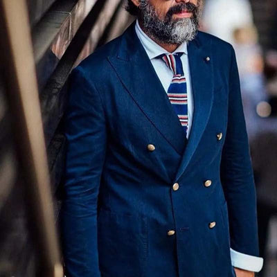 Herren eleganter Doppelreiher-Blazer aus Baumwolle Aliams