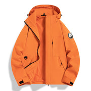 Damen Wasserfeste technische Kapuzenjacke mit verschweißten Nähten und verstellbaren Bündchen Nord Taschen – Oxidationsorange