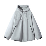 Unisex Wasserabweisende zweifarbige Softshell-Jacke mit Kapuze Nord Taschen – Grau