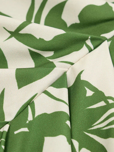 Anita | Grüner und weißer Midirock Sommer