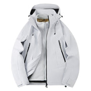 Herren zweilagige Softshell‑Outdoorjacke mit herausnehmbarem Fleece‑Innenlayer, wind‑ und wasserabweisend Nord Taschen – Kalkweiß