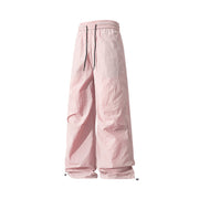 Unisex Weite technische Nylon-Hose mit Kordelzug und verstellbarem Saum Nord Taschen – Hellrosa
