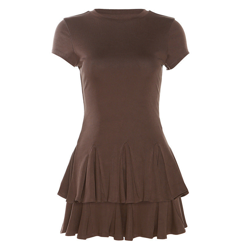 Stilvolles Damen Minikleid mit Schößchen und Rundhalsausschnitt – Nayeli