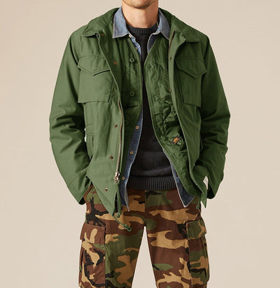 Herren multifunktionale Parkajacke mit verstellbarem Kragen und stabilen Taschen Aliams