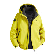 Herren wasserdichte Softshelljacke mit Kapuze und Fleece-Innenfutter Nord Taschen – Camellia-Gelb (Einzeljacke)