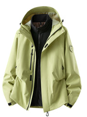 Herren wasserdichte Outdoorjacke mit abnehmbarer Fleece-Innenjacke Nord Taschen – Fleecefutter - Kiwigrün