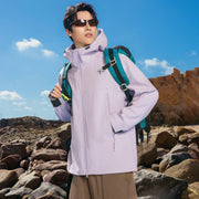 Herren Softshell-Outdoorjacke mit Kapuze, winddicht und wasserabweisend Nord Taschen – Weißranken-Violett