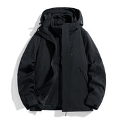 Herren Urbaner Funktionsparka mit Fleecefutter und Kapuze Nord Taschen – Schwarz