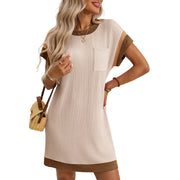 Sophie | Damen Sommerkleid gerippt leicht elegant – Aprikose