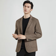 Herrenblazer mit Knöpfen und Taschen – Camel