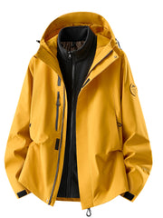 Herren wasserdichte Outdoorjacke mit abnehmbarer Fleece-Innenjacke Nord Taschen – Fleece-Innenfutter - Ahorngelb