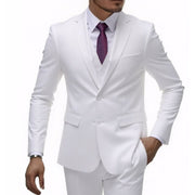 Herren nan dreiteiliges Slim-Fit Anzugset mit Weste, schmalem Revers und taillierter Silhouette - Vittorelli – Weiß