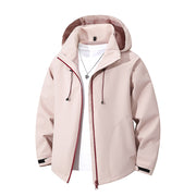 Damen leichte wasserabweisende Kapuzenjacke im technischen Comfort-Schnitt Nord Taschen – Pink
