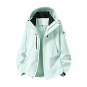 Herren wasserdichte Outdoorjacke mit abnehmbarer Fleece-Innenjacke Nord Taschen – Einzeljacke – Salznebelgrün