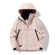 Herren multifunktionale Wasserfeste Softshell-Regenjacke mit abnehmbarer Fleece-Innenjacke Nord Taschen – Eisnebelrosa【Einzel-Shelljacke】