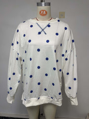 Damen Oversize-Sweatshirt mit Puffärmeln, Polka-Dots und Seitenschlitzen Nord Taschen – Produktfoto