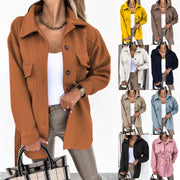 Damen Oversize-Hemdenjacke mit aufgesetzten Klappentaschen Nord Taschen – Gewicht S: 520 g – 3XL: 620 g