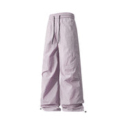 Unisex Weite technische Nylon-Hose mit Kordelzug und verstellbarem Saum Nord Taschen – Grauviolett