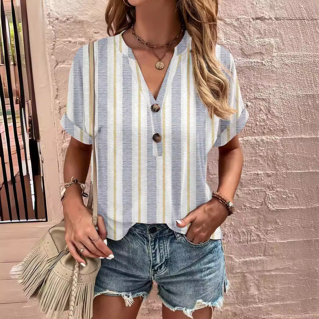 Bluse mit Knopfleiste | Florales Muster | Lässiger Stil