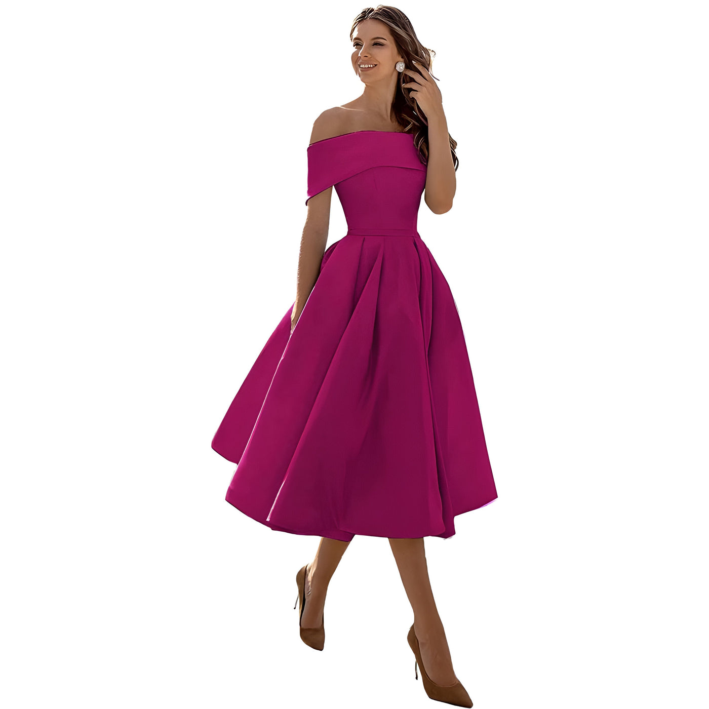 Dearbhla  | Fashion Casual Trägerloses Satin Partykleid